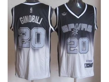nba san antonio spurs #20 ginobili black-grey(limited)