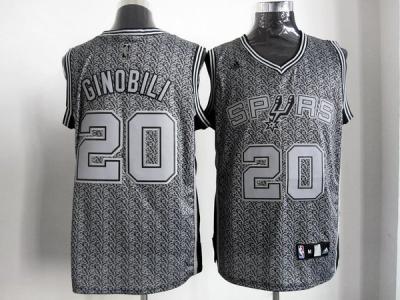 nba san antonio spurs #20 ginobili grey(static fashion swingman)