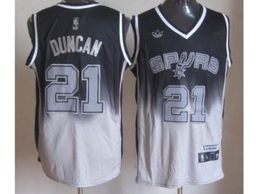 nba san antonio spurs #21 tim duncan black-grey(limited)