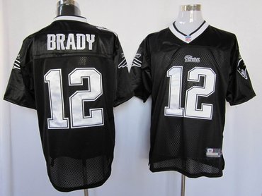 new england patriots #12 brady black color jersey