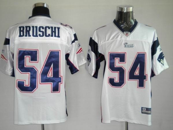 new england patriots 54 bruschi white jerseys