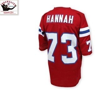new england patriots 73 john hannah red throwback jersey