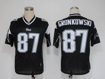 new england patriots 87 rob gronkowski full black jersey