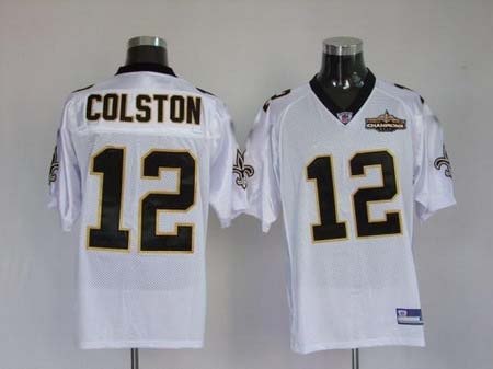 new orleans saints 12 marques colston white champions patch