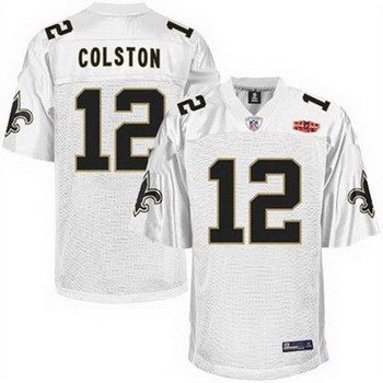 new orleans saints 12 marques colston white super bowl xliv football jersey