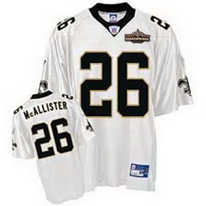 new orleans saints 26 deuce mcallister white champions patch new orleans saints 26 deuce mcallister white champions patch