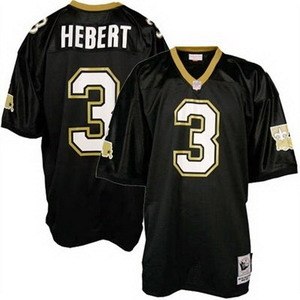 new orleans saints 3 hebert throwback black jersey