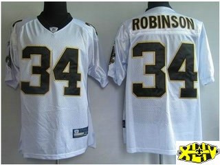 new orleans saints 34# robinson white golden