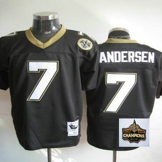 new orleans saints 7 andersen black jerseys champions patch