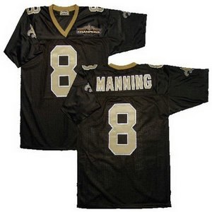 new orleans saints 8 archie manning black with champions patch
