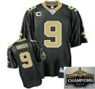 new orleans saints 9& drew brees black c patch championship jerseys