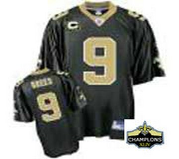 new orleans saints 9& drew brees black c patch jerseys