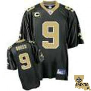 new orleans saints 9& drew brees black c patch team patch