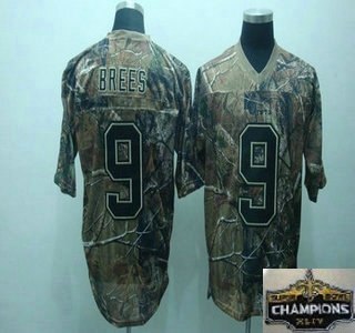 new orleans saints 9 drew brees authentic realtree camo jerseys [championship patch]