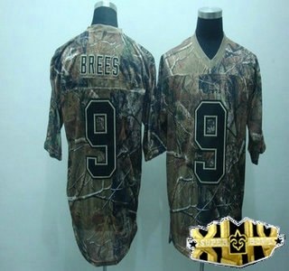 new orleans saints 9 drew brees authentic realtree camo jerseys [golden superbowl patch]