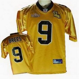 new orleans saints 9 drew brees gold with champions patch