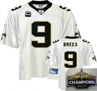new orleans saints 9 drew brees white c patch championship jerseys