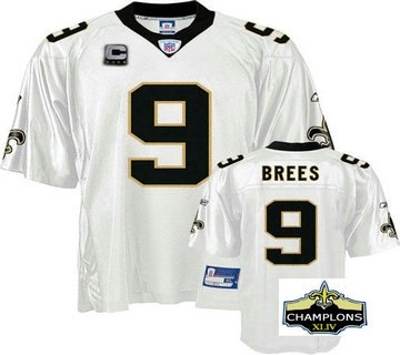 new orleans saints 9 drew brees white c patch jerseys champions patch