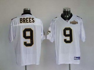new orleans saints 9 drew brees white champions patch