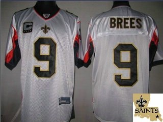 new orleans saints 9 drew brees white team patch jerseys