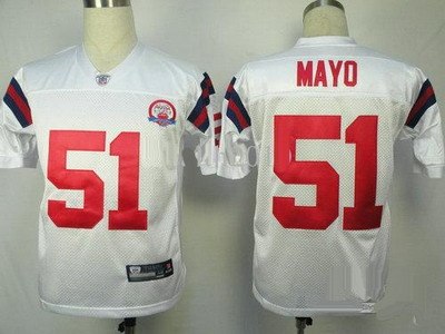 new patriots #51 jerod mayo white 50th jersey