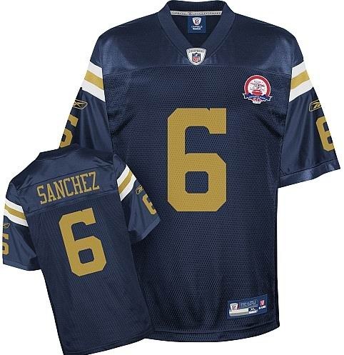 new york jets #6 mark sanchez 50th anniversary blue jersey