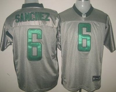 new york jets #6 mark sanchez gray shadow