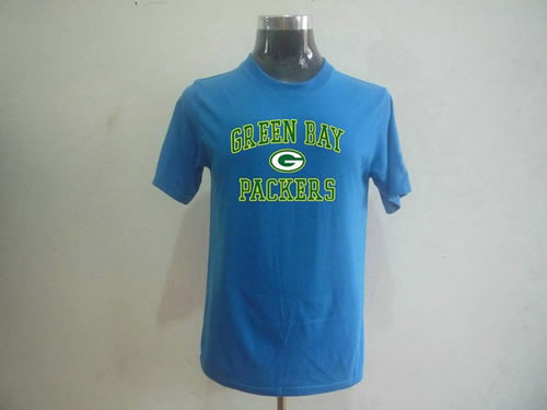 nfl green bay packers big & tall heart & soul t-shirt light blue