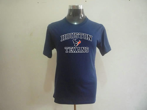 nfl houston texans big & tall heart & soul t-shirt dark blue