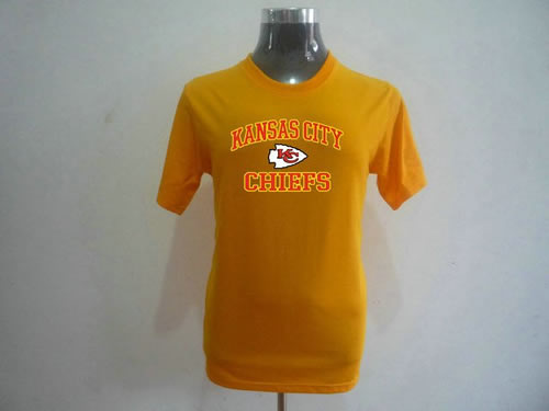 nfl kansas city chiefs big & tall heart & soul t-shirt yellow