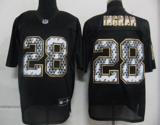 nfl new orleans saints 28 ingram black united sideline jerseys