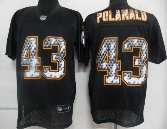 nfl pittsburgh steelers 43 polamalu black united sideline jerseys