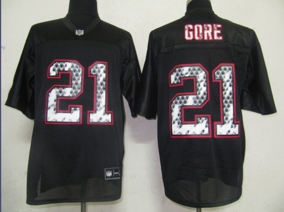 nfl san francisco 49ers 21 gore black united sideline jerseys