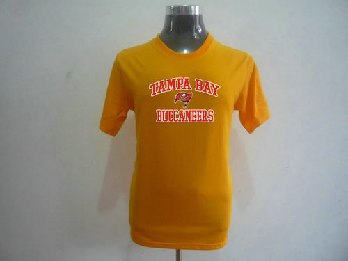 nfl tampa bay buccanee big & tall heart & soul t-shirt yellow