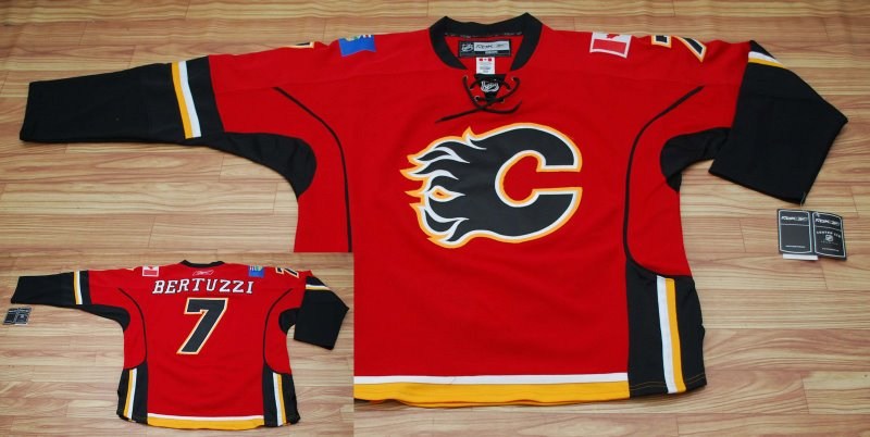 nhl calgary flames #7 bertuzzi red jersey