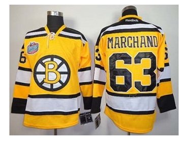 nhl jerseys boston bruins #63 marchand yellow(winter classic)