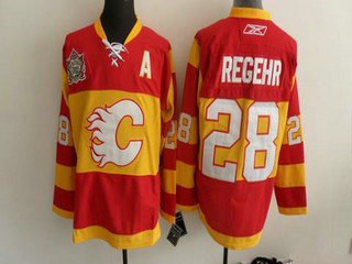 nhl jerseys calgary flames 28 regehr red (heritage patch)