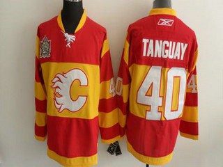 nhl jerseys calgary flames 40 tanguay red [heritage patch]