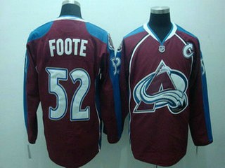 nhl jerseys colorado avalanche 52 foote dark red jerseys