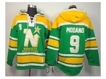 nhl jerseys dallas stars #9 modano green-yellow(pullover hooded sweatshirt)