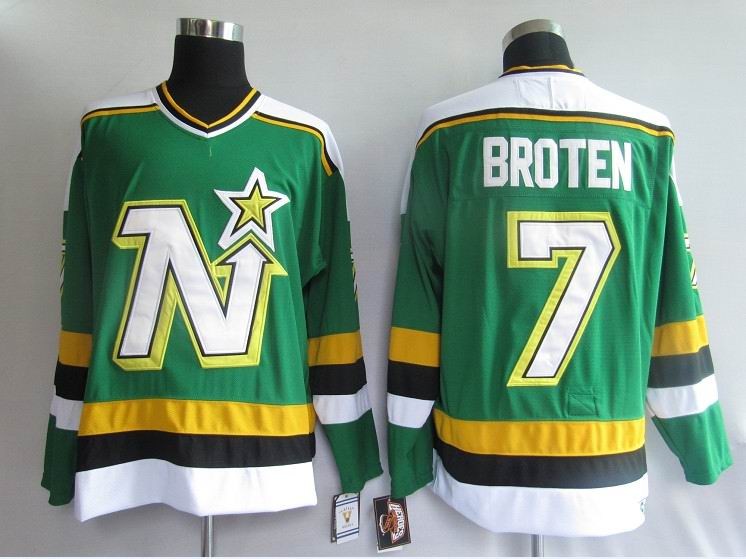 nhl jerseys dallas stars 7# broten green ccm