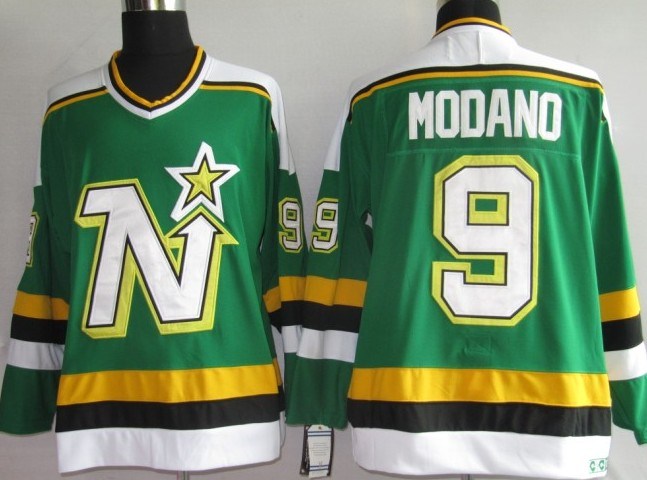 nhl jerseys dallas stars 9# modano green ccm