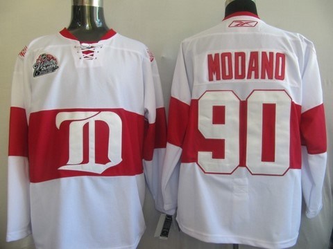 nhl jerseys deroit red wings 90 modano white winter classic