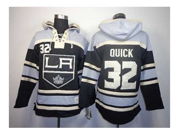 nhl jerseys los angeles kings #32 quick black-white[pullover hooded sweatshirt]