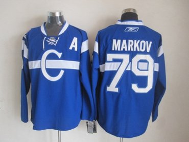 nhl jerseys montreal canadiens #79 markov blue(patch A)