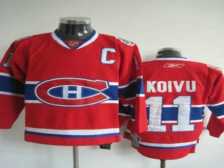 nhl jerseys montreal canadiens 11 koivu red(new ch)