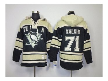 nhl jerseys pittsburgh penguins #71 malkin black-cream(pullover hooded sweatshirt patch A)