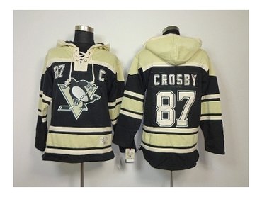 nhl jerseys pittsburgh penguins #87 crosby black-cream(pullover hooded sweatshirt patch c)