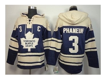 nhl jerseys toronto maple leafs #3 phaneuf blue-cream(pullover hooded sweatshirt)(patch C)