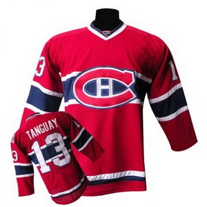nhl montreal canadiens #13 alex tanguay 100th red jersey